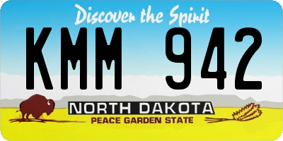 ND license plate KMM942