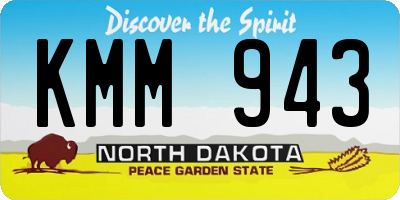 ND license plate KMM943