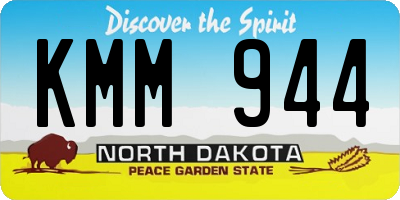 ND license plate KMM944