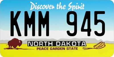 ND license plate KMM945