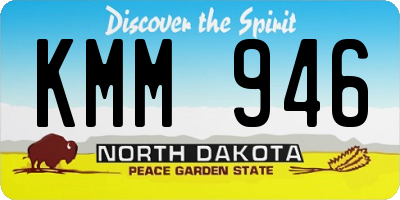 ND license plate KMM946