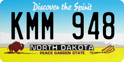 ND license plate KMM948