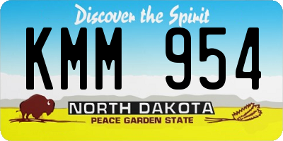 ND license plate KMM954