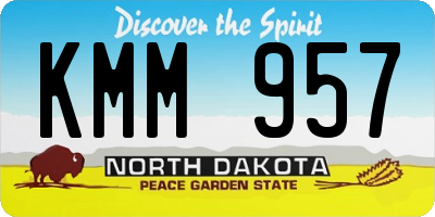 ND license plate KMM957