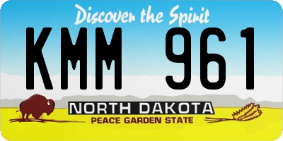 ND license plate KMM961
