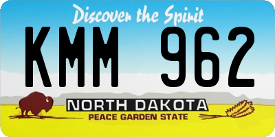 ND license plate KMM962