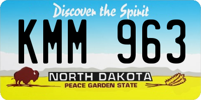 ND license plate KMM963