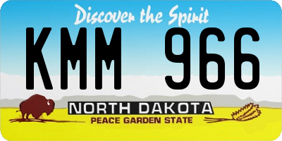 ND license plate KMM966