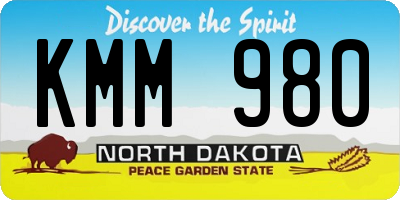 ND license plate KMM980