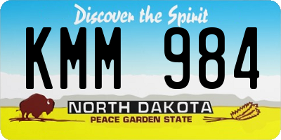 ND license plate KMM984