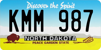 ND license plate KMM987
