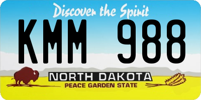 ND license plate KMM988