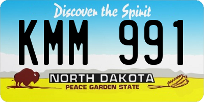 ND license plate KMM991