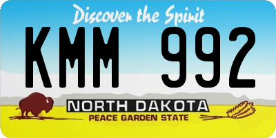 ND license plate KMM992