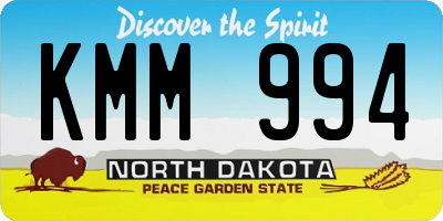 ND license plate KMM994