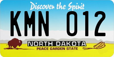 ND license plate KMN012