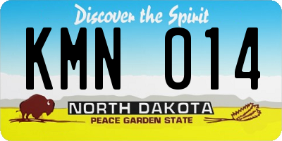 ND license plate KMN014