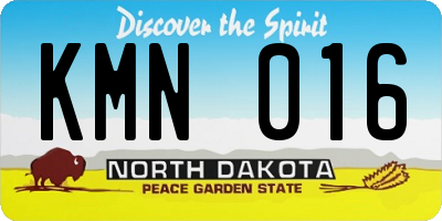 ND license plate KMN016
