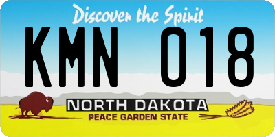 ND license plate KMN018