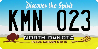 ND license plate KMN023