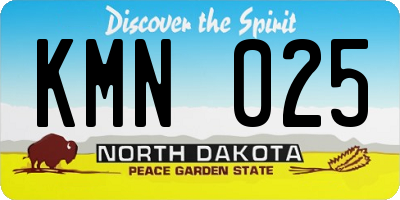 ND license plate KMN025