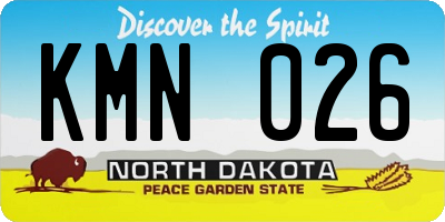 ND license plate KMN026