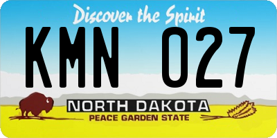 ND license plate KMN027