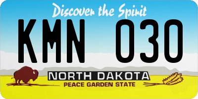 ND license plate KMN030