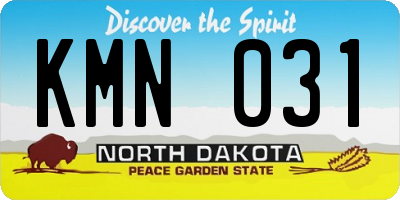 ND license plate KMN031