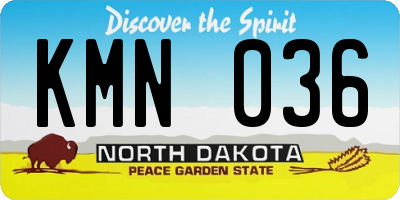 ND license plate KMN036