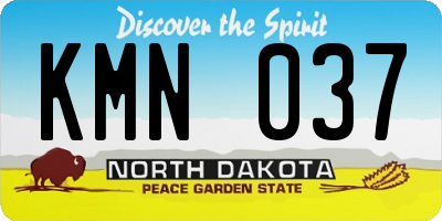 ND license plate KMN037