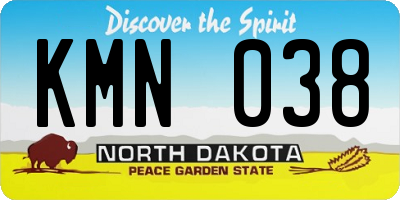 ND license plate KMN038