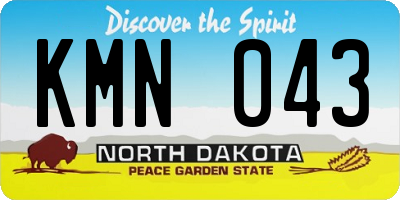 ND license plate KMN043