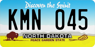 ND license plate KMN045