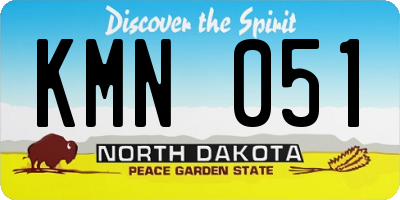 ND license plate KMN051
