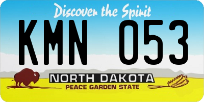 ND license plate KMN053