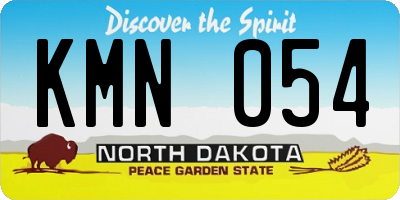 ND license plate KMN054