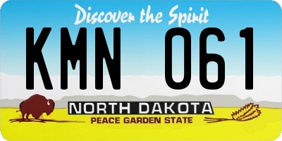 ND license plate KMN061