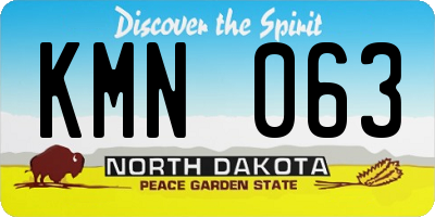 ND license plate KMN063