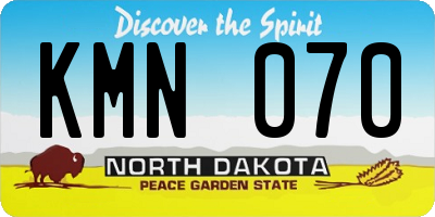 ND license plate KMN070