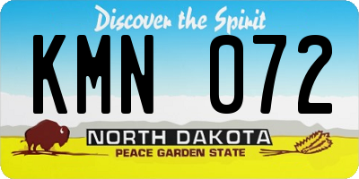 ND license plate KMN072