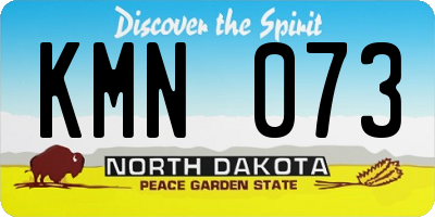 ND license plate KMN073