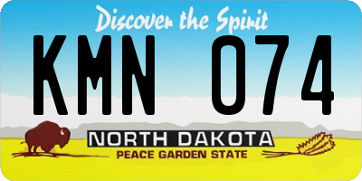 ND license plate KMN074