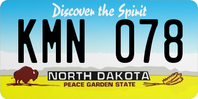 ND license plate KMN078