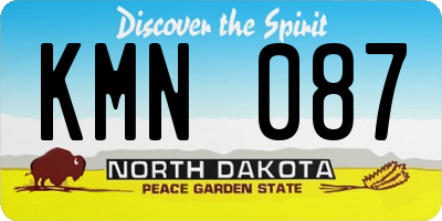 ND license plate KMN087