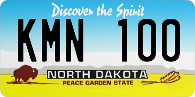 ND license plate KMN100