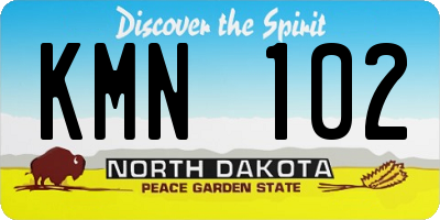 ND license plate KMN102