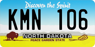ND license plate KMN106