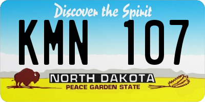 ND license plate KMN107