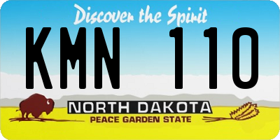 ND license plate KMN110